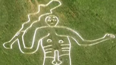 Chalk carving of a giant on hillside 