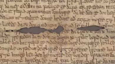Manuscript containing text of a letter written in Old English