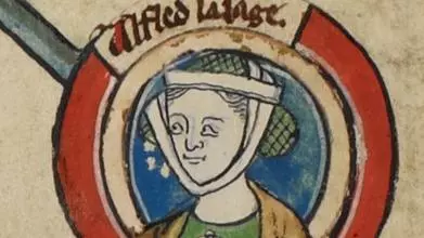 Image of Æthelflæd from a medieval manuscript