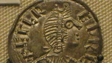 A coin with image of King Alfred