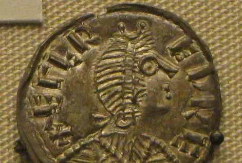 A coin with image of King Alfred