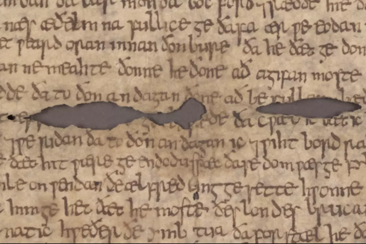 Manuscript containing text of a letter written in Old English