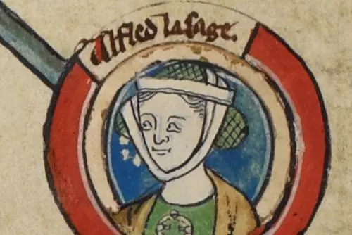 Image of Æthelflæd from a medieval manuscript